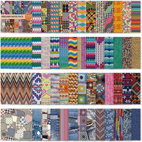 Square Origami Paper 6x6 Double Sided 50 Sheets 50 Colors 70GSM Origami Kit Japanese Chiyo Easy Fold Arts Crafts DIY Handwork Beginner Cloth...
