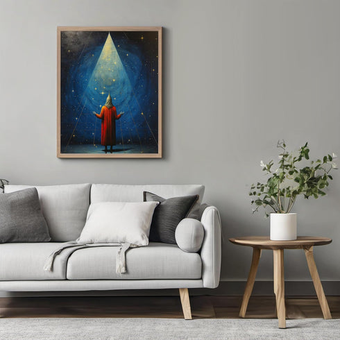 Posterizer 1 pcs-funky alien man praying to the stars-Abstract & Modern Art-Fantasy & Fiction Art-Gift for Art Lovers-Decor for Home & Office- UNF...