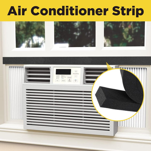 2 inch x 6.5 ft Air Conditioner Foam Tape-2Pcs Foam Air Conditioner Weatherseal Tape-Non-Adhesive Foam Seal Strip with Glue Point for Air Conditio...