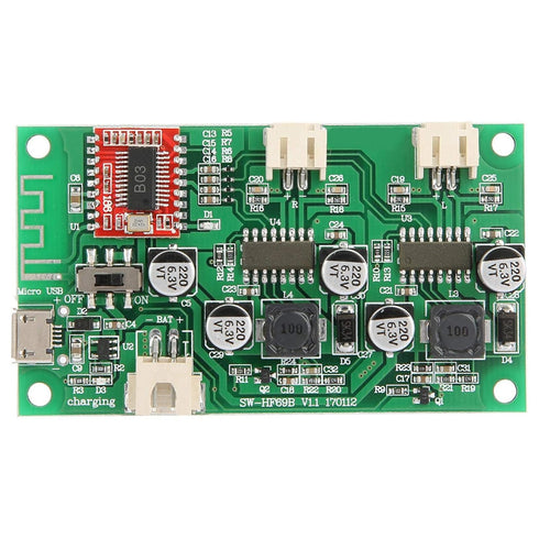 DC 5V/3.7V Lithium Battery Dual Channel 2x6W Micro USB Port Bluetooth Amplifier Board for Building Electronics Projects...