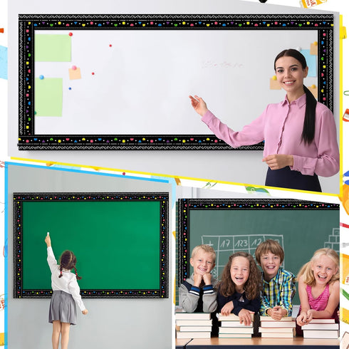 30 Pcs Magnetic Strip Bulletin Board Borders 11.81 x 1.5 Inch Classroom Borders for Bulletin Board Decorations Magnetic Borders for Classroom Whit...