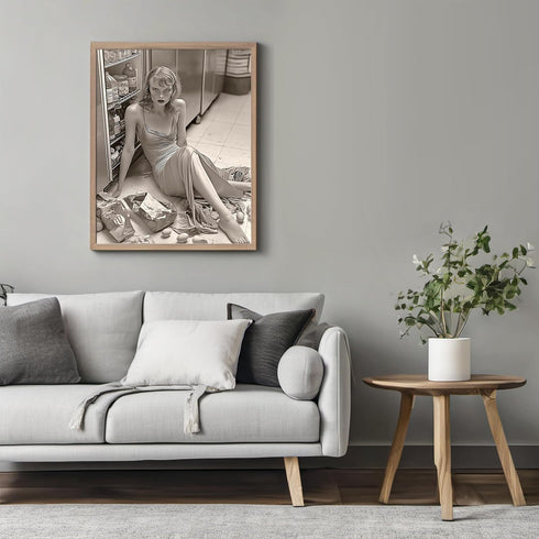 Posterizer 1 pcs-retro chic high fashion candid photography stye art of woman 2-Photography Art-Retro Art-Decor for Home & Office- unframed wall a...