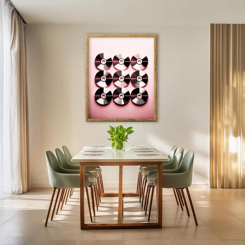 Posterizer 1 pcs-90's Aesthetic Pink CDs-Abstract & Modern Art-Musical Art Collection-Gifts for Women-Living Room Bedroom Decor- unframed wall art...