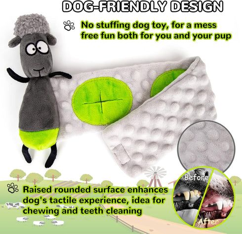 Dog Puzzle Toys, Crinkle Paper Squeaky Dog Toys for Boredom and Stimulating, Enrichment Snuffle Treat Dispensing Interactive Dog Toy, No Stuffing ...