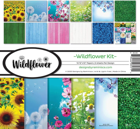 Reminisce Wildflower Collection Scrapbook Kit Paper Crafts, Multi Color Palette 12x12 inches...