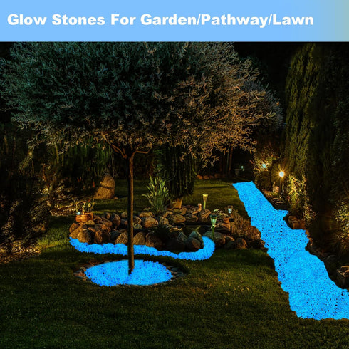 300pc Glow in The Dark Rocks Outdoor Decorative Stones Glow Rocks Luminous Stone Gemstone Shaped Luminous Pebbles for Bonsai Vase Aquarium Yard La...