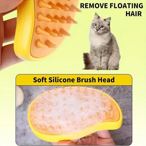 Cat Steam Brush - 3 in 1 Silicone Massage Grooming Brush, Pet Hair Cleaning Brush Comb for Cats and Dogs, Removes Tangles and Loose Hair (Green)...