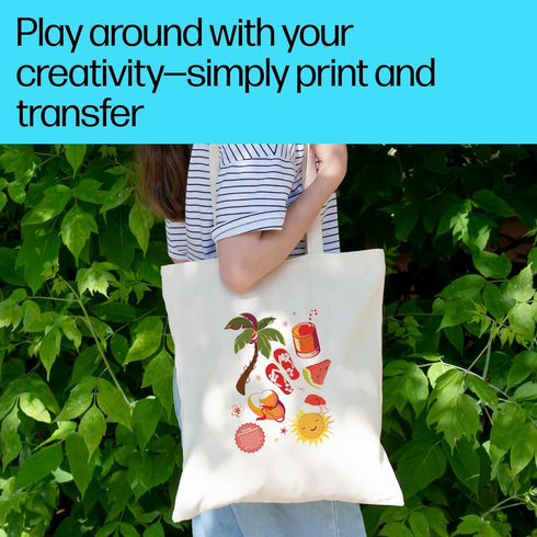 HP Iron-On Transfers 8.5x11in, 12sheets. Print heat-transfer photos and graphics. Vibrant colors & details on shirts, clothes, pillows. For Inkjet...