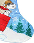 Peanuts Snoopy Kurt Adler Cuffed Satin Holiday Stocking (19", Blue/White)...