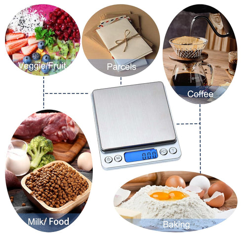 Food Scale Digital Weight 3000g/0.1g Oz Grams and Ounces Kitchen Scale for Cooking Baking with Backlight LCD Display, Tare, 9 Units, Auto Off, 2 T...