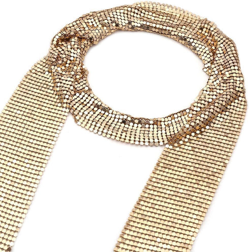 Croozy Women Glitter Sparkle Metal Sequins Neck Tie Scarf Party Evening Long Thin Skinny Tie Shawls Neckerchief...