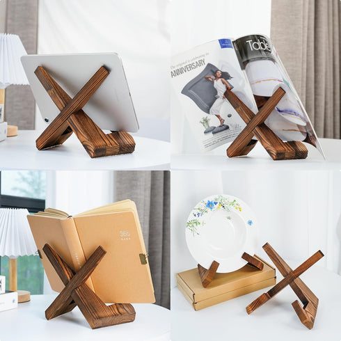 Pack of 2,Plate Stand for Display Picture Frame Wooden Easels Stand Decorative Plate Holder Display Stand for Book Tabletop Art Decor for Home...