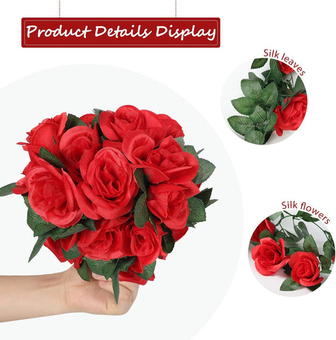 Syhood Artificial Rose Garlands Rose Vines Leaves Banners Hanging Fake Floral Garland Flower Vine for Wedding Arch Ceremony Home Garden Outdoor Pa...