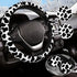 Black and White Cow Print Steering Wheel Cover Anti-Slip and Practical 14.5-15 Inch Universal Car Steering Wheel Cover with 2 Pieces Car Coasters ...