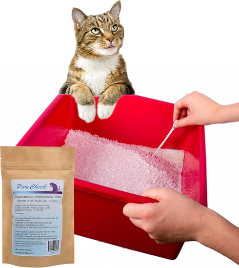 Cat Litter for Urine Collection - Reusable and Non-Absorbent Cat Urine Collection Home Kit Intended to Monitor Cat Health...