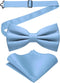 JEMYGINS Solid Color Pre-tied Bow Tie and Pocket Square Set for Men...