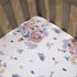 NoJo Farmhouse Chic Tossed Floral White, Pink, and Periwinkle 100% Cotton Fitted Crib Sheet...