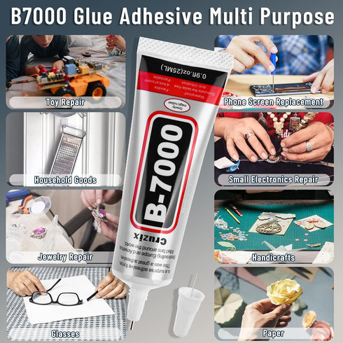 B-7000 Craft Glue for Jewelry Making, Multi-Function B-7000 Super Adhesive Glues Liquid Fusion Glue for Rhinestones Crafts, Clothes Shoes, Fabric,...