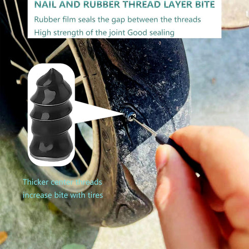40 PCS Tire Plug Kit, Fast and Easy Vacuum Tire Repair Rubber Nail with Screwdriver for Car Motorcycle ATV Tires Puncture Repair (20 S+20 L+ Screw...