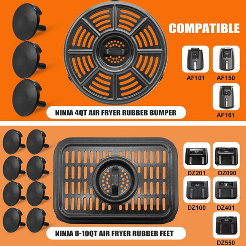 Air Fryer Replacement Parts for Ninja Foodi Airy Fryer, 8 PCS Food Grade Air Fryer Rubber Bumpers Feet Tabs Tips Accessories for Ninja Foodi DZ201...