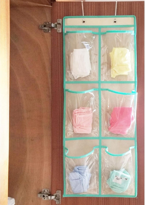 Over The Door Shoe Organizer Hanging Narrow Closet Door Shoe Storage Large Clear Pockets Chart (6 POCKETS)...