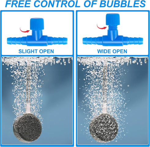 30 Pack Aquarium Air Control Valves for Fish Tank 3/16" ID Air Tube Blue Single Way T Shape Control Valve Plastic Aquarium Hose Connector for Home...