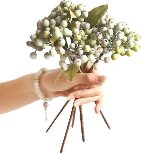 8 Bundles of 11.4" Artificial Berry Stems Floral Sprays Berry Fruit Picks for Home Décor Office Restaurant Wedding Garden Patio Shop Window Photog...