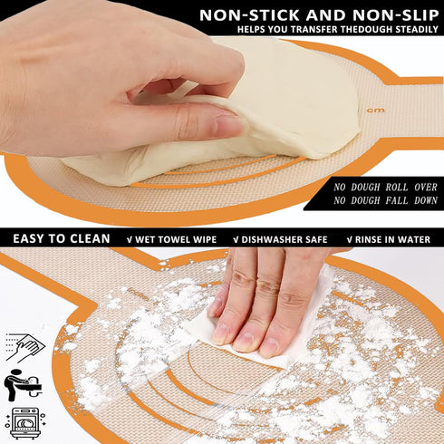 Silicone Bread Sling Oval and Round for Dutch Oven, KITMAL Non Stick Reusable Silicone Baking Mat with Long Handles Sourdough Bread Baking Supplie...