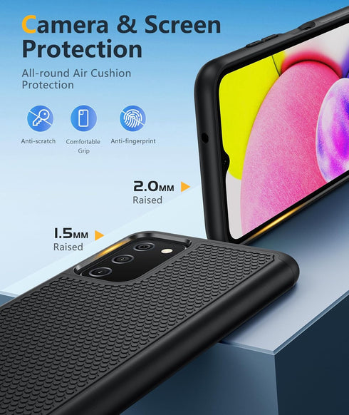 BNIUT for Samsung Galaxy A03s Case: Dual Layer Shockproof Protective Heavy Duty Cell Phone Cover Rugged with Non Slip Textured Back - Military Pro...