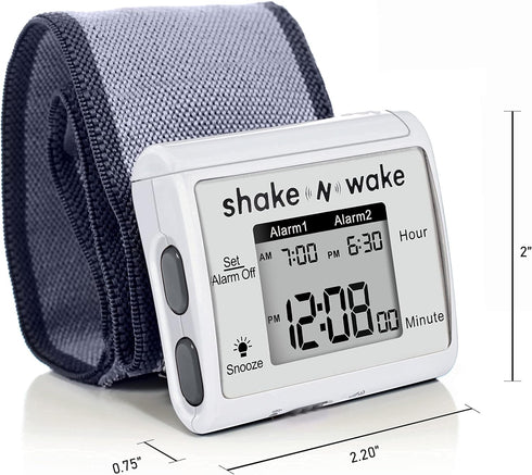 Tech Tools Vibrating Alarm Clock - Shake N Wake - Silent Alarm Wristband Watch - with Dual Alarms...