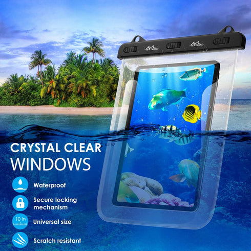 MoKo Waterproof Tablet Case, Tablet Pouch Dry Bag Compatible with iPad 10th, iPad 9/9.7/10.2, iPad Mini 6/5/4/3, iPad Air 5/4, Air 3 10.5, iPad Pr...