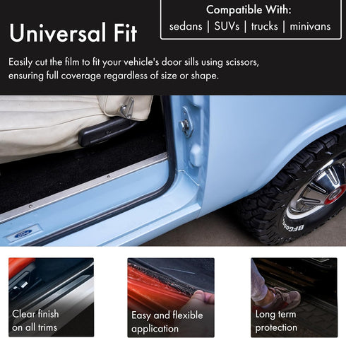 XPEL Clear Universal Door Sill Guard - 60" x 2.75" - Ultimate Protection for Car or Truck Door Sills against High Traffic and Damage, Easy to Inst...