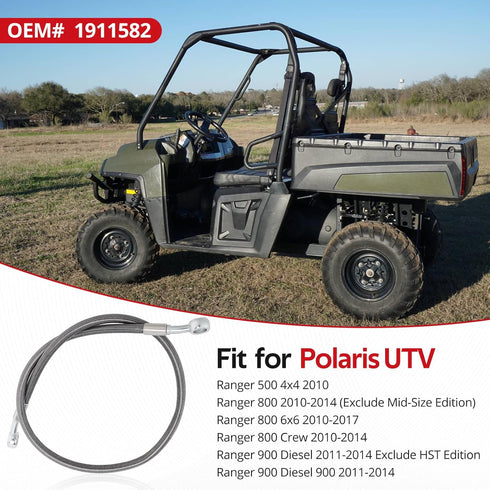 Front Left Brake Hose Line for Polaris Ranger-800 2010-2017 Ranger-Diesel-900 2011-2014 Ranger-500-4x4 2010, OEM# 1911582...