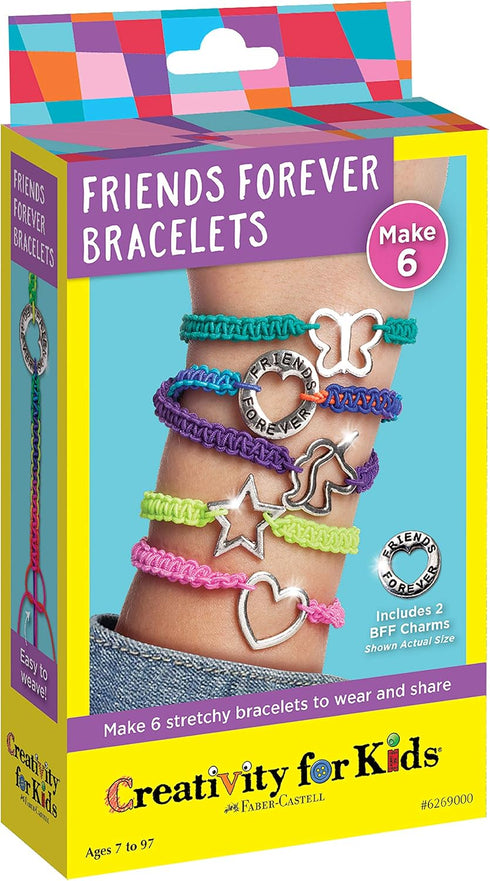 Creativity for Kids Friends Forever Bracelet Craft Kit - Create DIY 6 Friendship Charm Bracelets - Complete Kids Jewelry Kit...