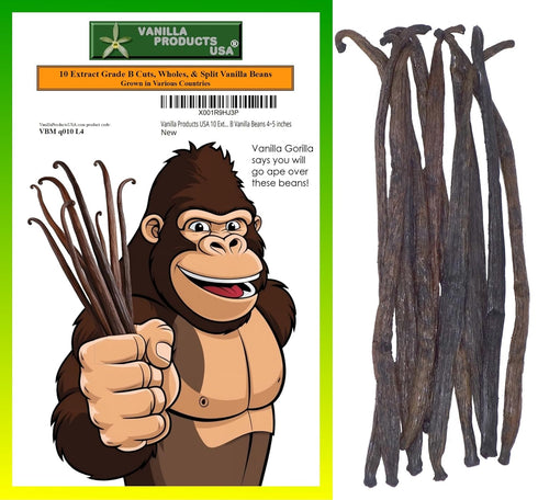 Vanilla Products USA 10 Extract Grade B Vanilla Beans 4~5 inches (12~14 cm)...