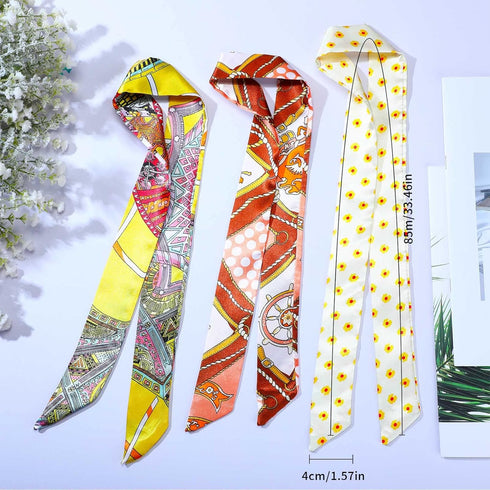 60 Pcs Women Handbag Scarf Head Scarf for Hair Purse Scarf Handle Ribbon Satin Head Scarf Neckerchief Silk Scarf Headband Charm for Girls Decorati...