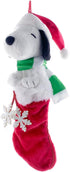 Peanuts Kurt Adler 21-Inch Snoopy Plush Head Stocking with Snowflake Dangles...