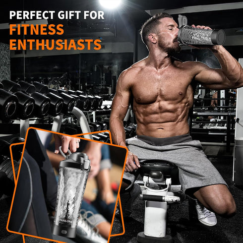 Premium Electric Protein Shaker Bottle, 24 oz Lockable Blender Shaker Bottles, Made with Tritan, BPA Free, USB Rechargeable Mixer Blender Cup for ...