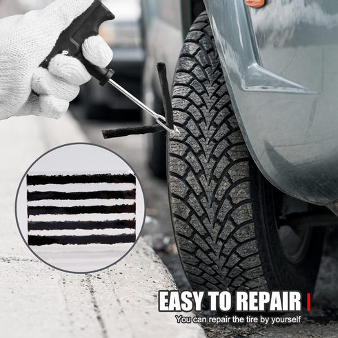 Tire Repair Strings 90pcs 4" black, Automotive Tool Tire Repair Plugs for Tubeless Off-Road Tires Car, Bike, ATV, UTV, Wheelbarrow, Mower...