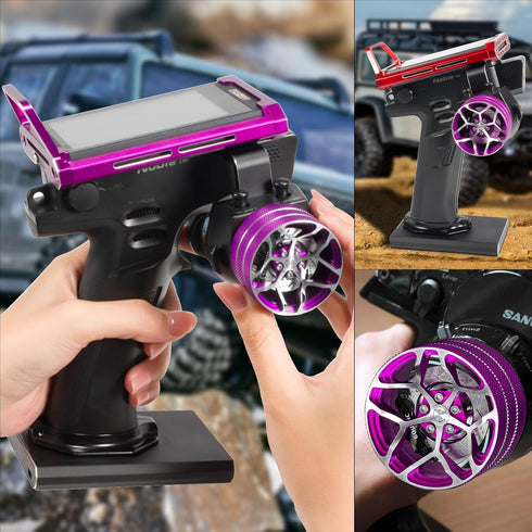 GOUPRC Upgrade Aluminum RC Hand Wheel Remote Control Steering Wheel with Brake Disc Brake Caliper for Radiolink RC Remote Controller RC4/6GS, for ...