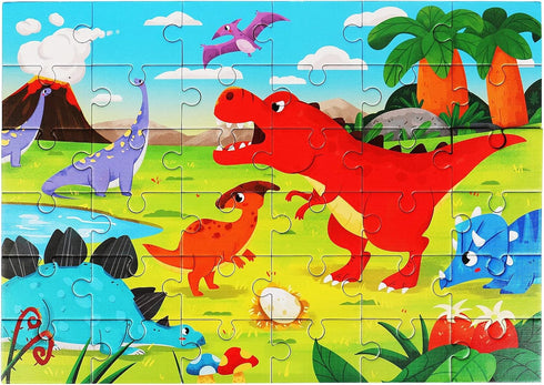 Puzzles for Kids Toddlers Ages 3-5, 36 Pieces Dinosaurs Jigsaw Puzzles for Birthday Party Favor Birthday Thanksgiving Learning Educational Toys fo...