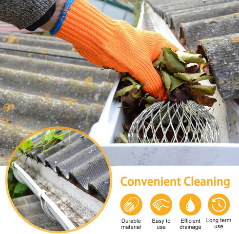 12 Pack Gutter Guards Gutter Cleaning Tools 3.5 Inch Expandable Aluminum Filter Strainer Leaf Guards for Gutters Gutter Downspout Guard for Preven...