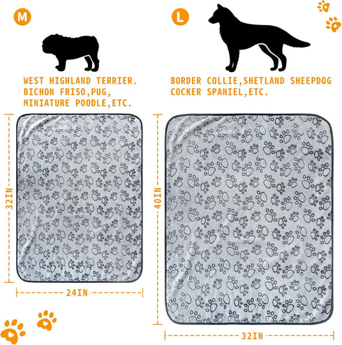 Fleece Blanket for Small Medium Dogs - Washable Puppy Blanket with Cute Paw Print for Bed Couch Protection...