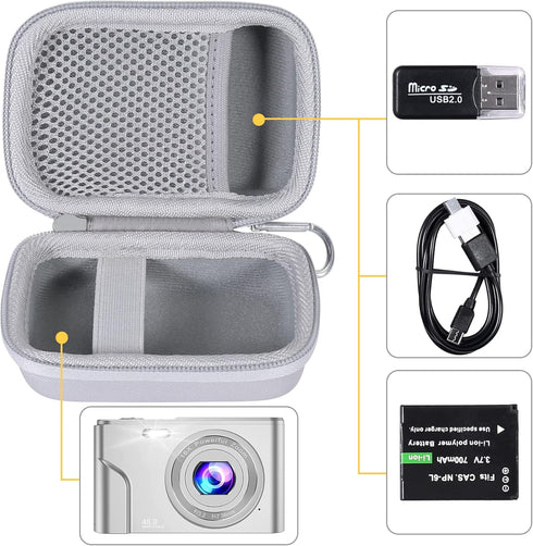 co2CREA Hard Case Compatible with Digital Camera, VAHOIALD/IWEUKJLO/CAMKORY/BEVLXNIV/PRISIA/Sevenat Kids Video Camera, White...