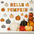 Whaline 92Pcs Hello Pumpkin Bulletin Board Kit Plaid Leopard Fall Pumpkin Decoration Border Cutout with Glue Points for Fall Harvest Thanksgiving ...