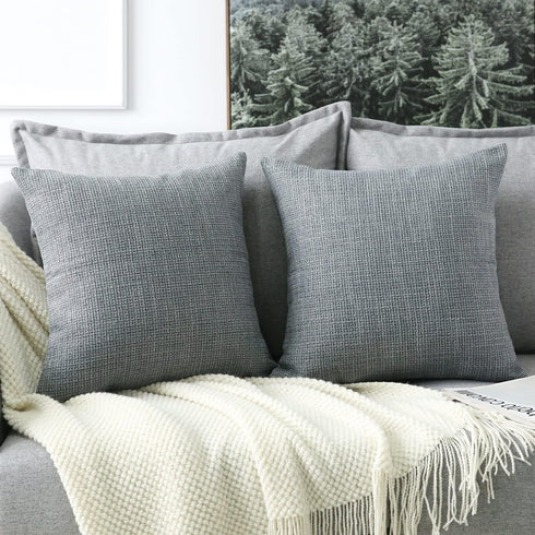 OTOSTAR Linen Throw Pillow Covers Set of 2 Decorative Square Pillowcases Cushion Covers 28x28 Inch for Home Decor Sofa Bedroom Car 70 x 70 CM Dark...