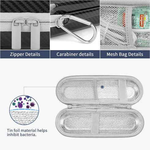 Electric Toothbrush Travel Case for Philips Sonicare & Braun Oral-B/Oral B Pro with Accessories Storage, Protective Hard Cover Portable Storage Ba...