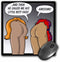 3dRose LLC 8 x 8 x 0.25 Inches Mouse Pad, Butt Face on Black (mp_25013_1)...