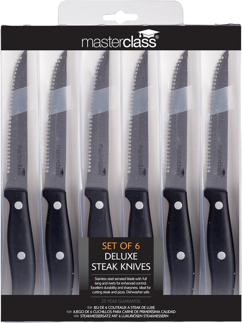 MasterClass MCSTEAK2 Deluxe Steak Knives (Set of 6)...