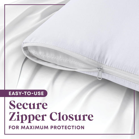 CirclesHome Pillow Protectors 2 Pack Standard Zippered - 100% Cotton Breathable Pillowcases - Protects Pillows from Dirt, Dust and Debri (Standard...